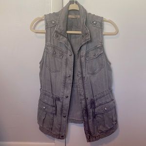 Gray Jean Sleeveless Vest